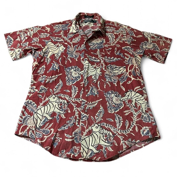 Polo Ralph Lauren Other - Vintage 90s Polo Ralph Lauren Japan Tiger Aloha Loop Collar Shirt